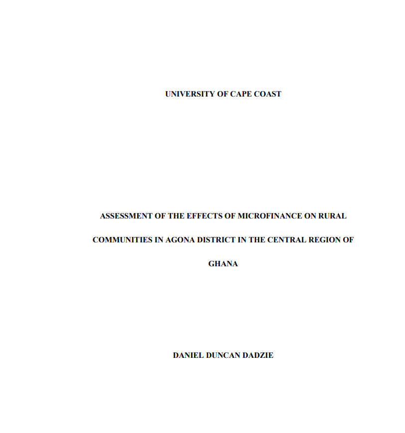 Microfinance Research Paper Thumbnail